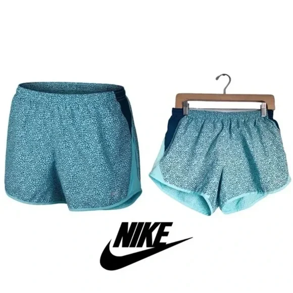 Nike 10K Agua Printed Running Shorts Blue Green Medium Large Nwot - Picture 1 of 7